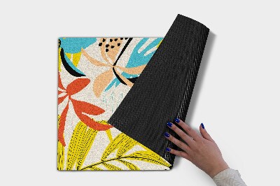 Tapete de entrada Flores Folhas