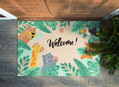 Tapete de entrada Animais bem-vindos