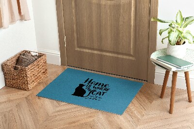 Tapete de entrada Gato na casa