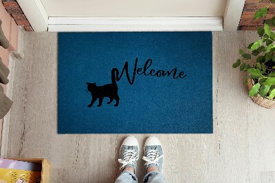 Tapete capacho Bem-vindo, o gato