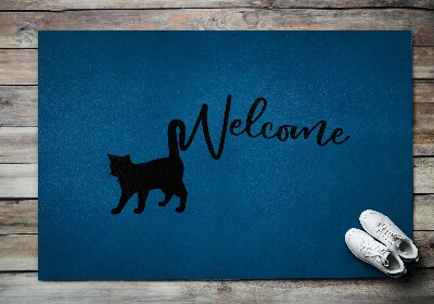 Tapete capacho Bem-vindo, o gato