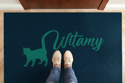 Tapete de entrada Gato bem-vindo