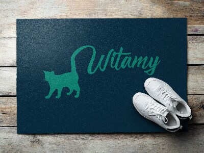 Tapete de entrada Gato bem-vindo