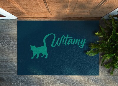 Tapete de entrada Gato bem-vindo