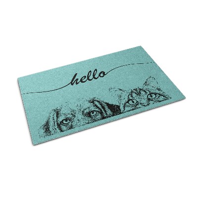 Tapete de entrada Olá Cachorro Gato