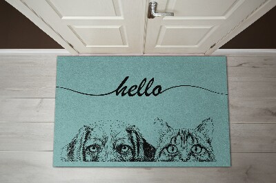 Tapete de entrada Olá Cachorro Gato