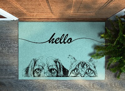 Tapete de entrada Olá Cachorro Gato