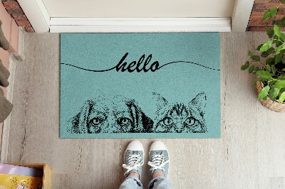 Tapete de entrada Olá Cachorro Gato