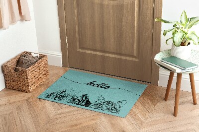 Tapete de entrada Olá Cachorro Gato