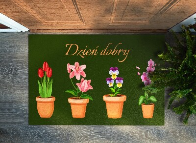 Tapete capacho Flores em vasos