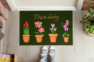 Tapete capacho Flores em vasos