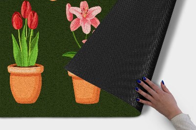 Tapete de entrada Flores em vasos