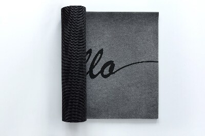 Tapete de entrada Olá no concreto