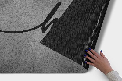 Tapete de entrada Olá no concreto