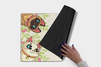 Tapete capacho A inscrição Gatos