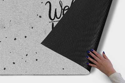 Tapete de entrada Bem-vindo concreto