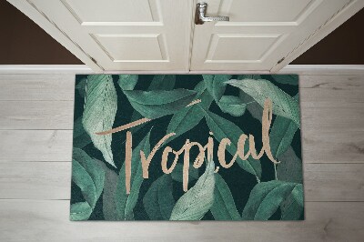 Tapete capacho folhas tropicais