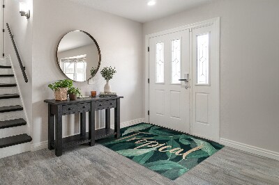 Tapete capacho folhas tropicais