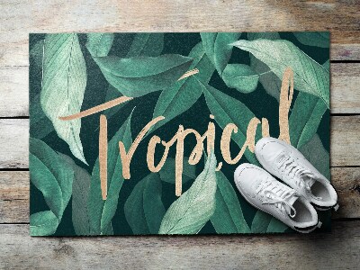 Tapete capacho folhas tropicais