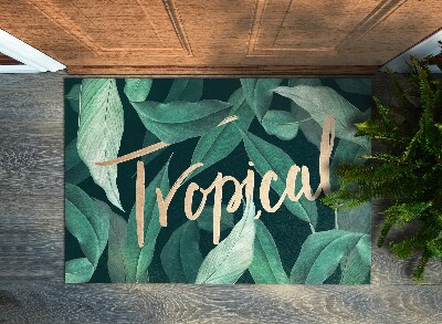 Tapete capacho folhas tropicais
