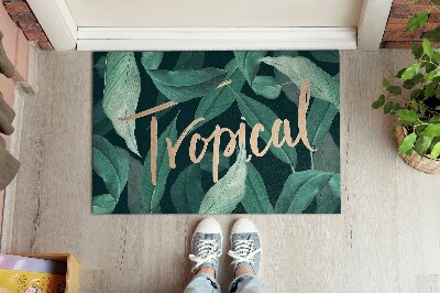 Tapete capacho folhas tropicais