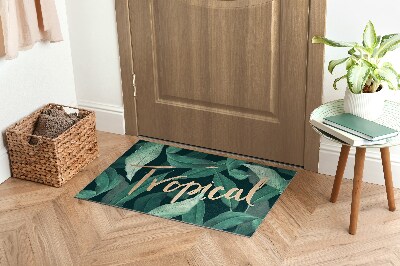 Tapete capacho folhas tropicais