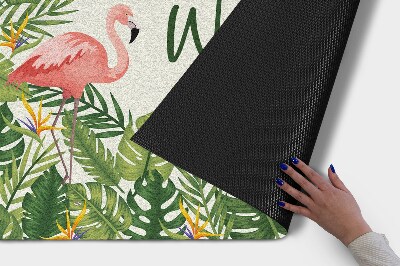 Tapete de entrada Flamingos