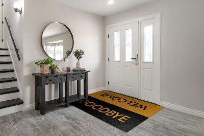 Tapete de entrada Bem-vindo, adeus