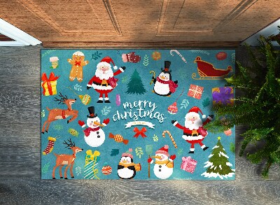 Wycieraczka pod drzwi Mikołaj Bałwan Święta