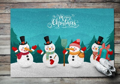 Wycieraczka pod drzwi Świąteczne Bałwanki