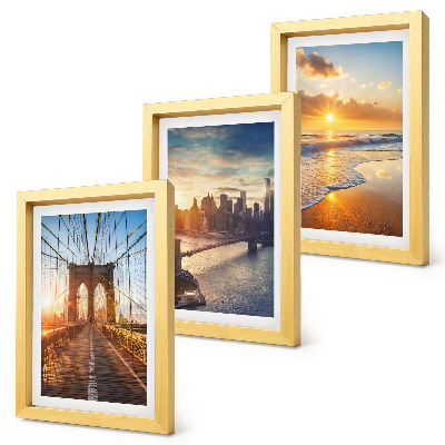 Conjunto de molduras com imagens Pontes e pores do sol na paisagem urbana