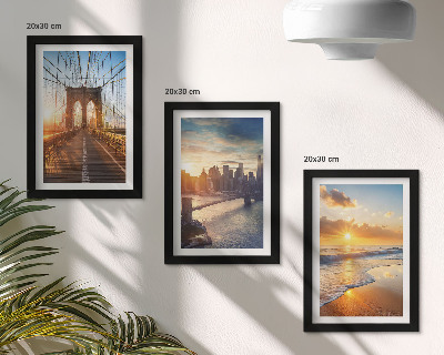 Conjunto de molduras com imagens Pontes e pores do sol na paisagem urbana
