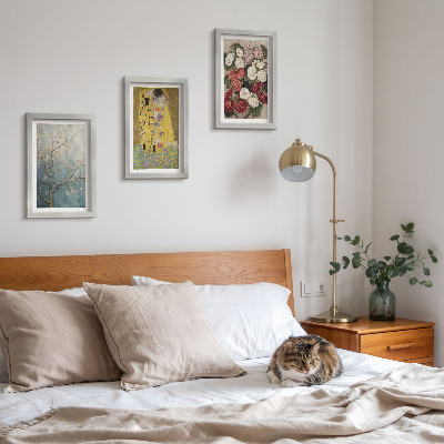 Conjunto de 3 quadros decorativos Flores e árvores no estilo da pintura 