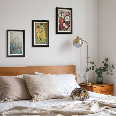 Conjunto de 3 quadros decorativos Flores e árvores no estilo da pintura 