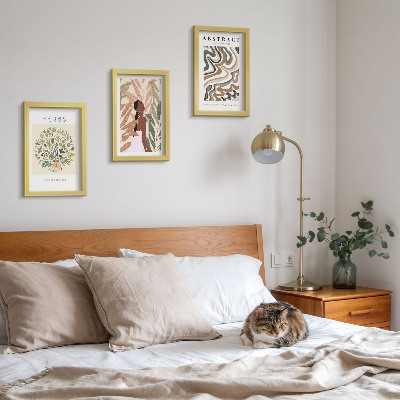 Conjunto de molduras com imagens Pôsteres minimalistas em tons pastel com estética boho