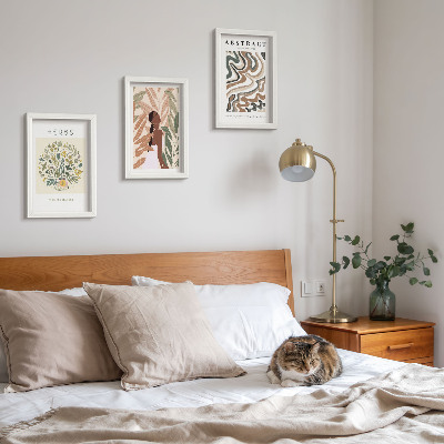 Conjunto de molduras com imagens Pôsteres minimalistas em tons pastel com estética boho