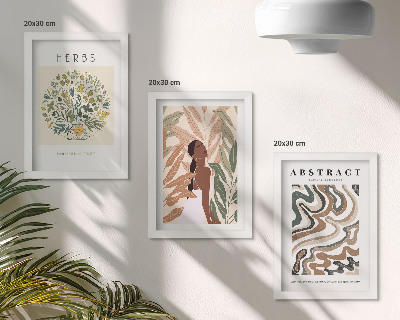 Conjunto de molduras com imagens Pôsteres minimalistas em tons pastel com estética boho