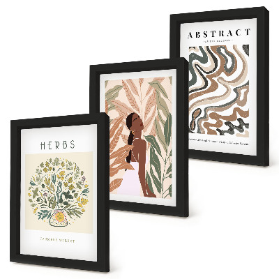 Conjunto de molduras com imagens Pôsteres minimalistas em tons pastel com estética boho