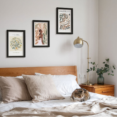 Conjunto de molduras com imagens Pôsteres minimalistas em tons pastel com estética boho