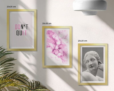 Tríptico com moldura Abstração em aquarela inspirando slogan escultura antiga