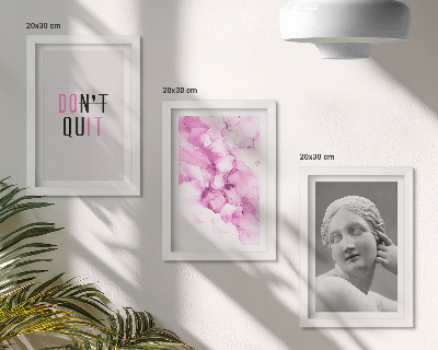 Tríptico com moldura Abstração em aquarela inspirando slogan escultura antiga