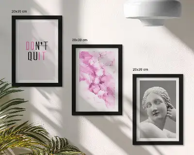 Tríptico com moldura abstração em aquarela com inspiração em escultura antiga