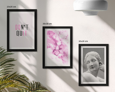 Tríptico com moldura Abstração em aquarela inspirando slogan escultura antiga