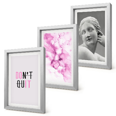 Tríptico com moldura Abstração em aquarela inspirando slogan escultura antiga