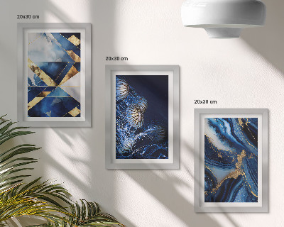 Conjunto de 3 quadros decorativos Padrões abstratos elegantes com detalhes.