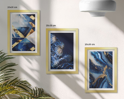 Conjunto de 3 quadros decorativos Padrões abstratos elegantes com detalhes.