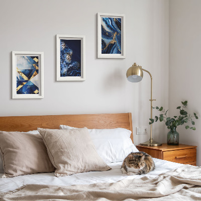 Conjunto de 3 quadros decorativos Padrões abstratos elegantes com detalhes.