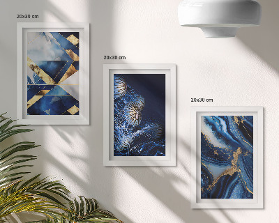 Conjunto de 3 quadros decorativos Padrões abstratos elegantes com detalhes.