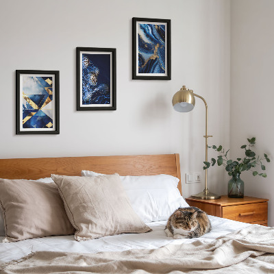 Conjunto de 3 quadros decorativos Padrões abstratos elegantes com detalhes.