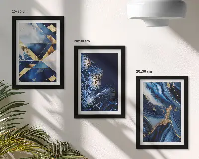 Conjunto de 3 quadros decorativos com padrões abstratos elegantes